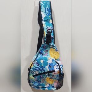 Stitch Sling Backpack with Floral Design